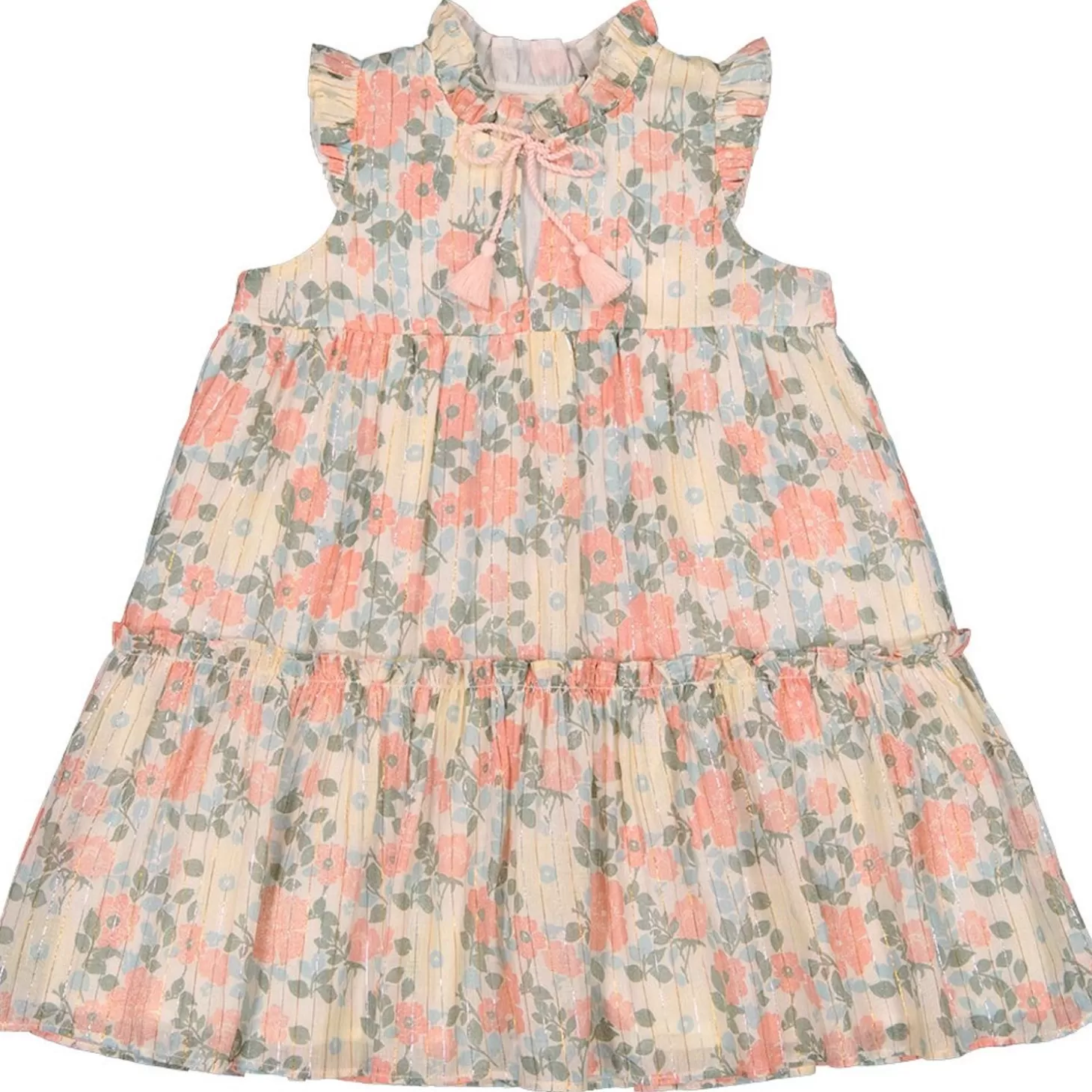 LOUIS LOUISE Dress Goa Stripe Lurex Vintage Flower New