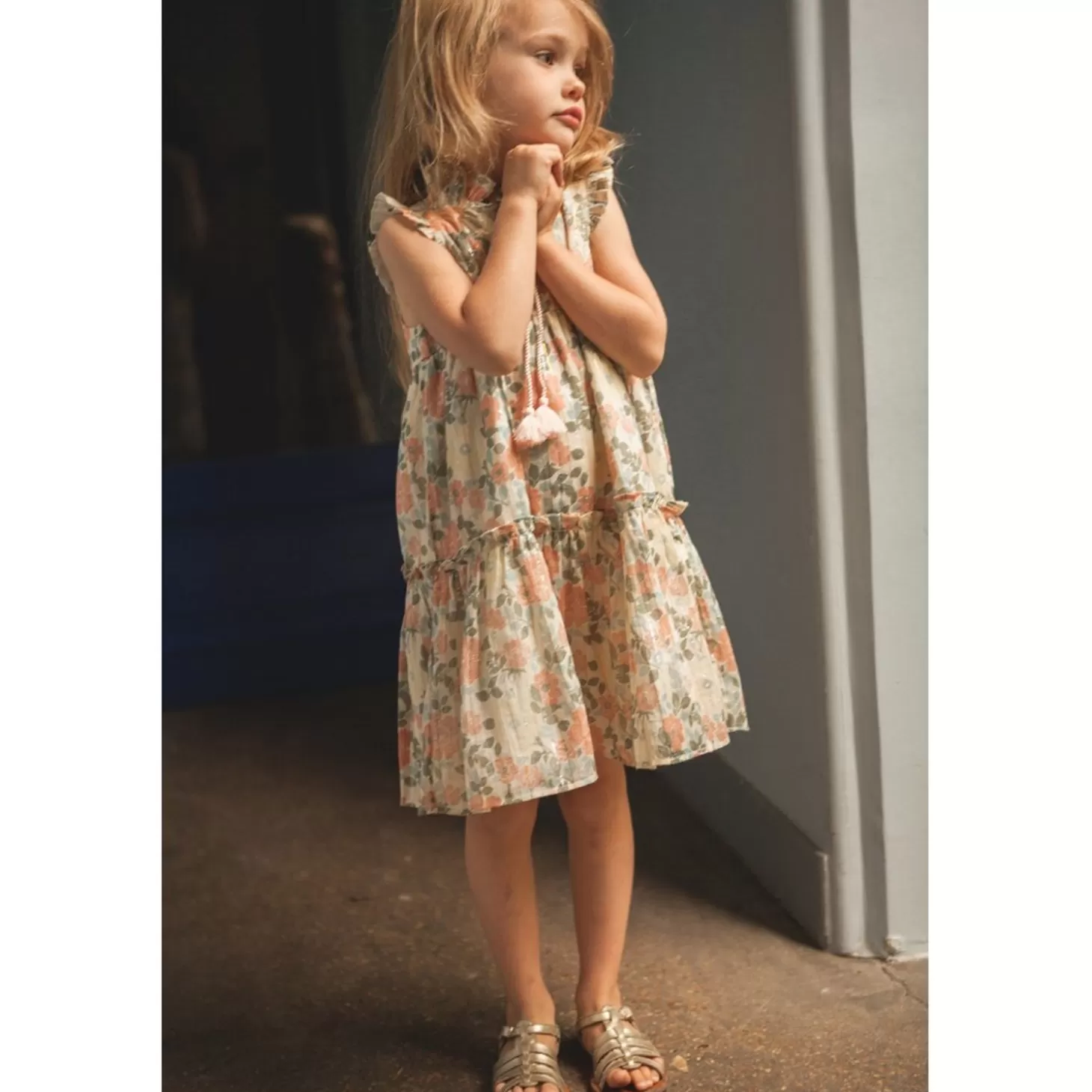 LOUIS LOUISE Dress Goa Stripe Lurex Vintage Flower New