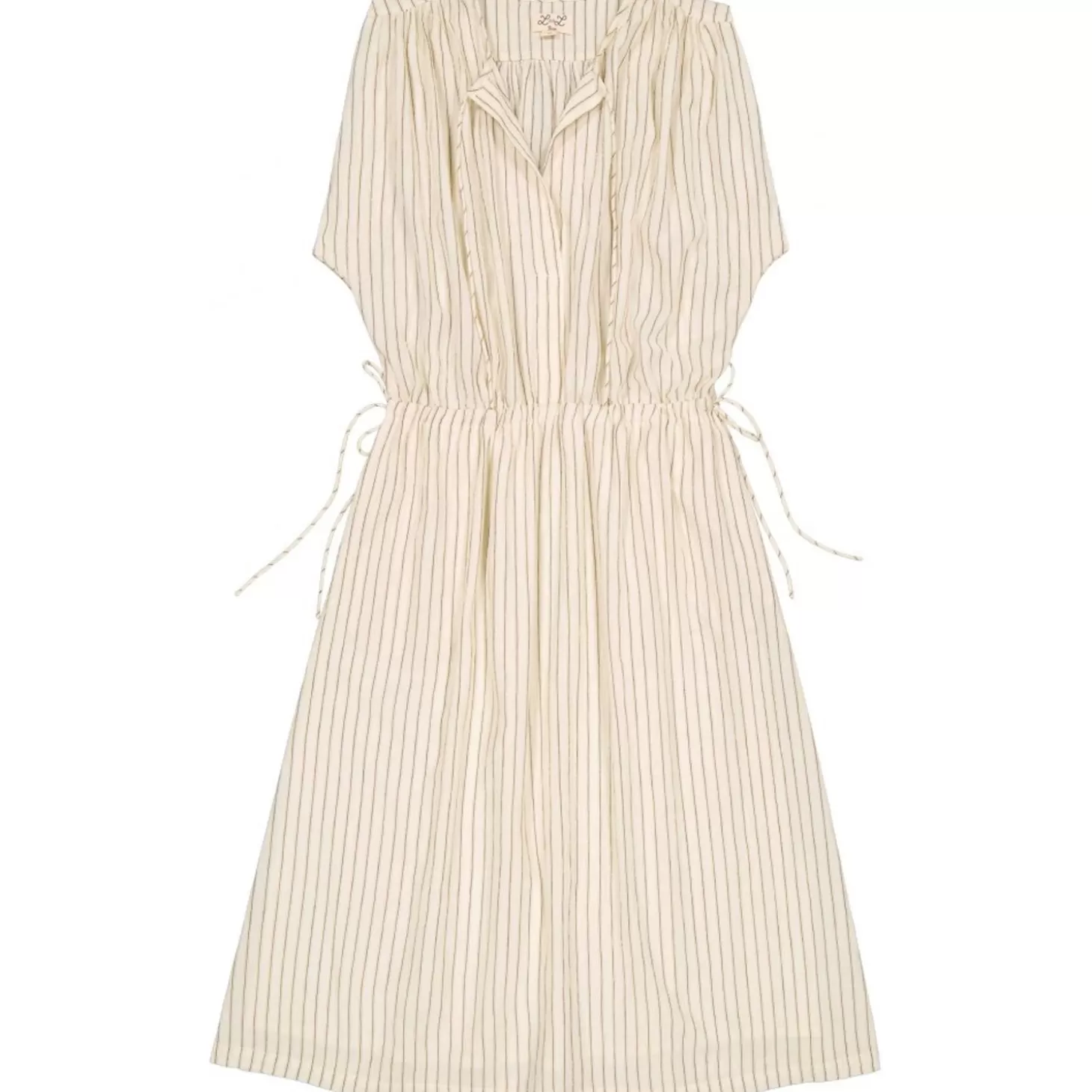 LOUIS LOUISE Dress Yevanne Cotton Crepe Stripe Hot