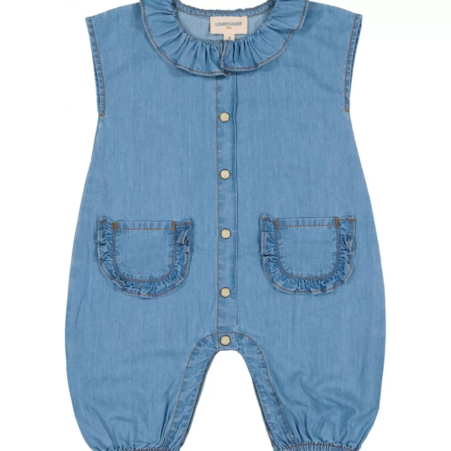 LOUIS LOUISE Overall Croquette Chambray Flash Sale