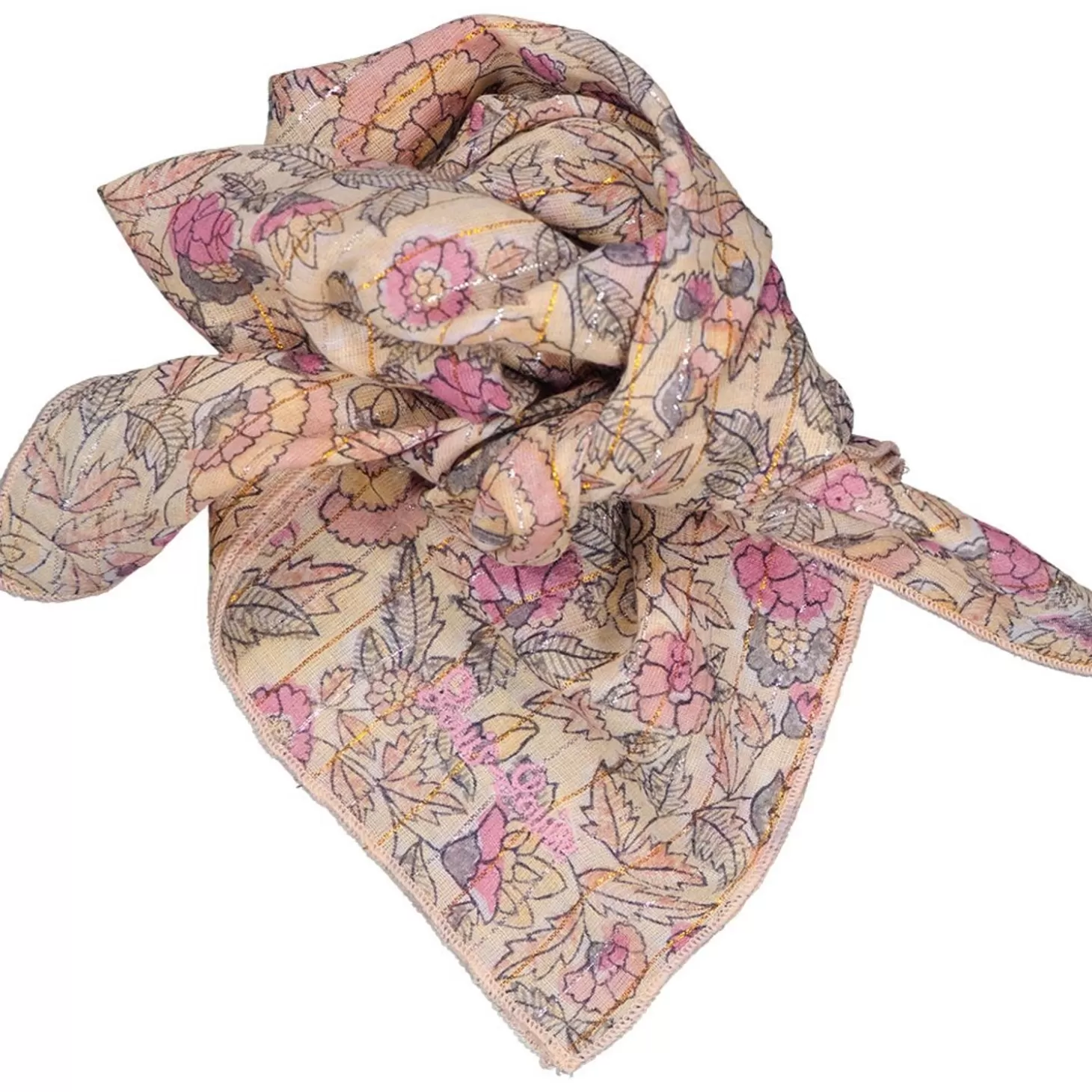 LOUIS LOUISE Scarf Sissi Stripe Lurex Indian Flower Cheap