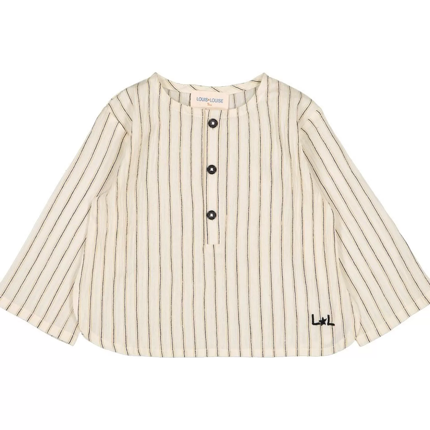 LOUIS LOUISE Shirt Oncle Cotton Crepe Stripe Best Sale