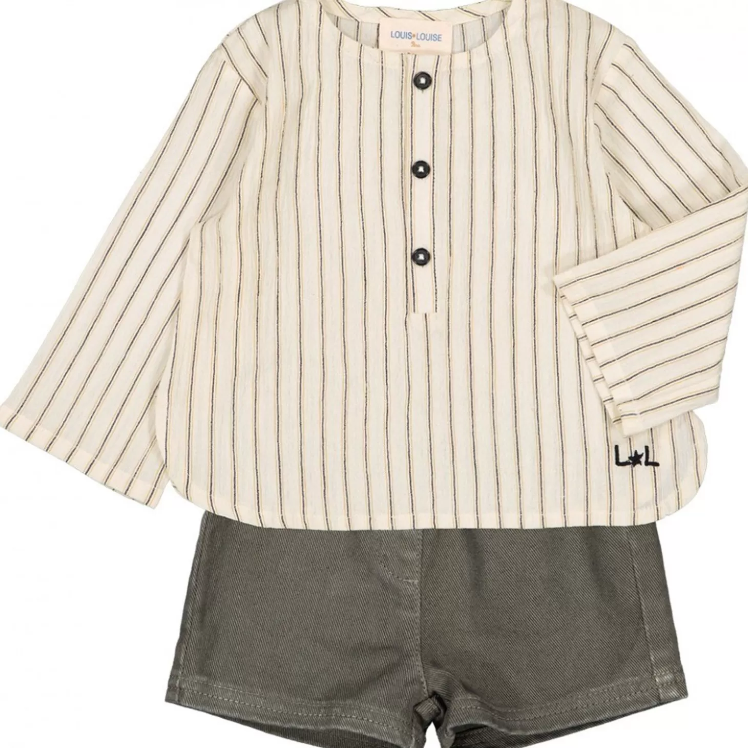 LOUIS LOUISE Shirt Oncle Cotton Crepe Stripe Best Sale