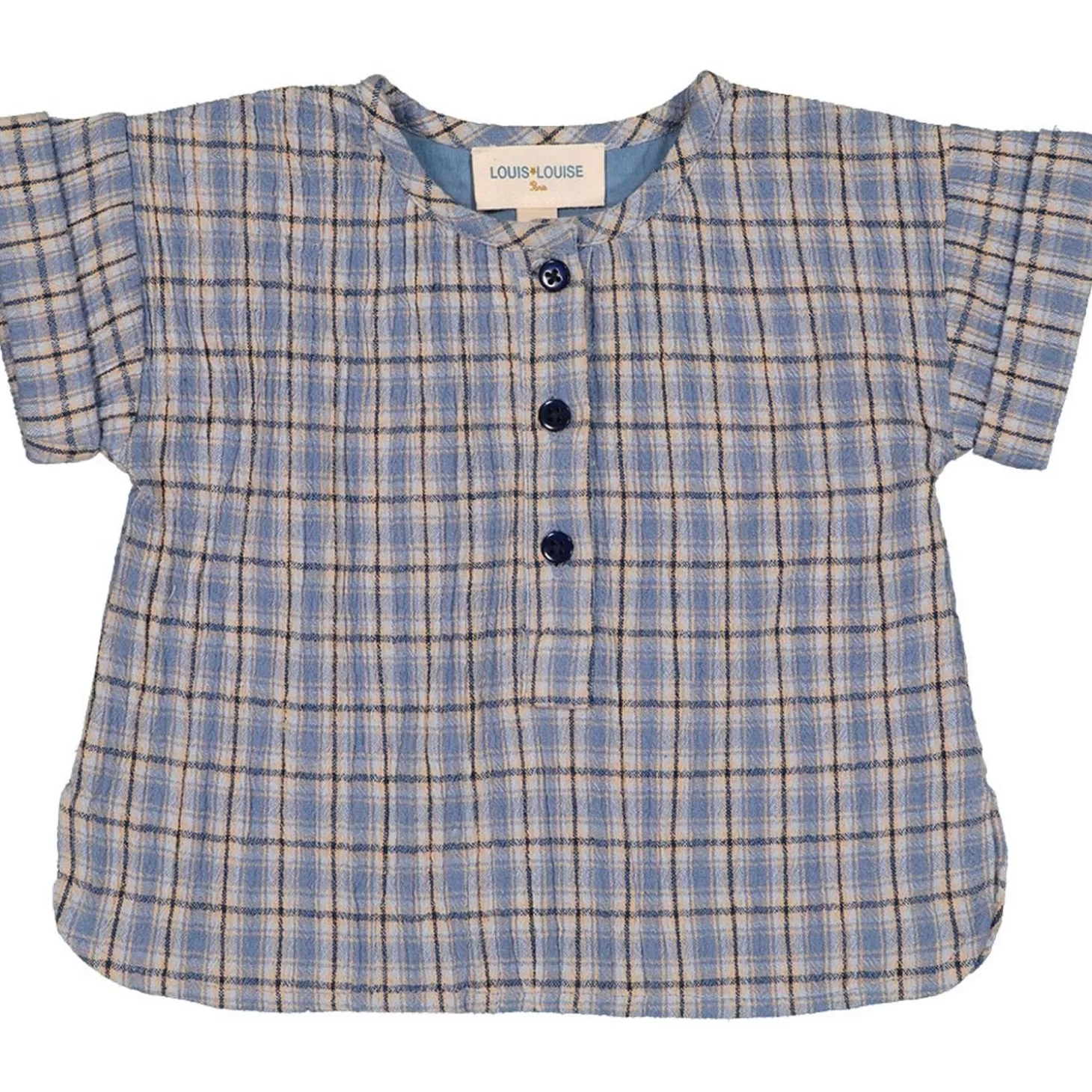 LOUIS LOUISE Shirt Saul Cotton Crepe Tartan Discount