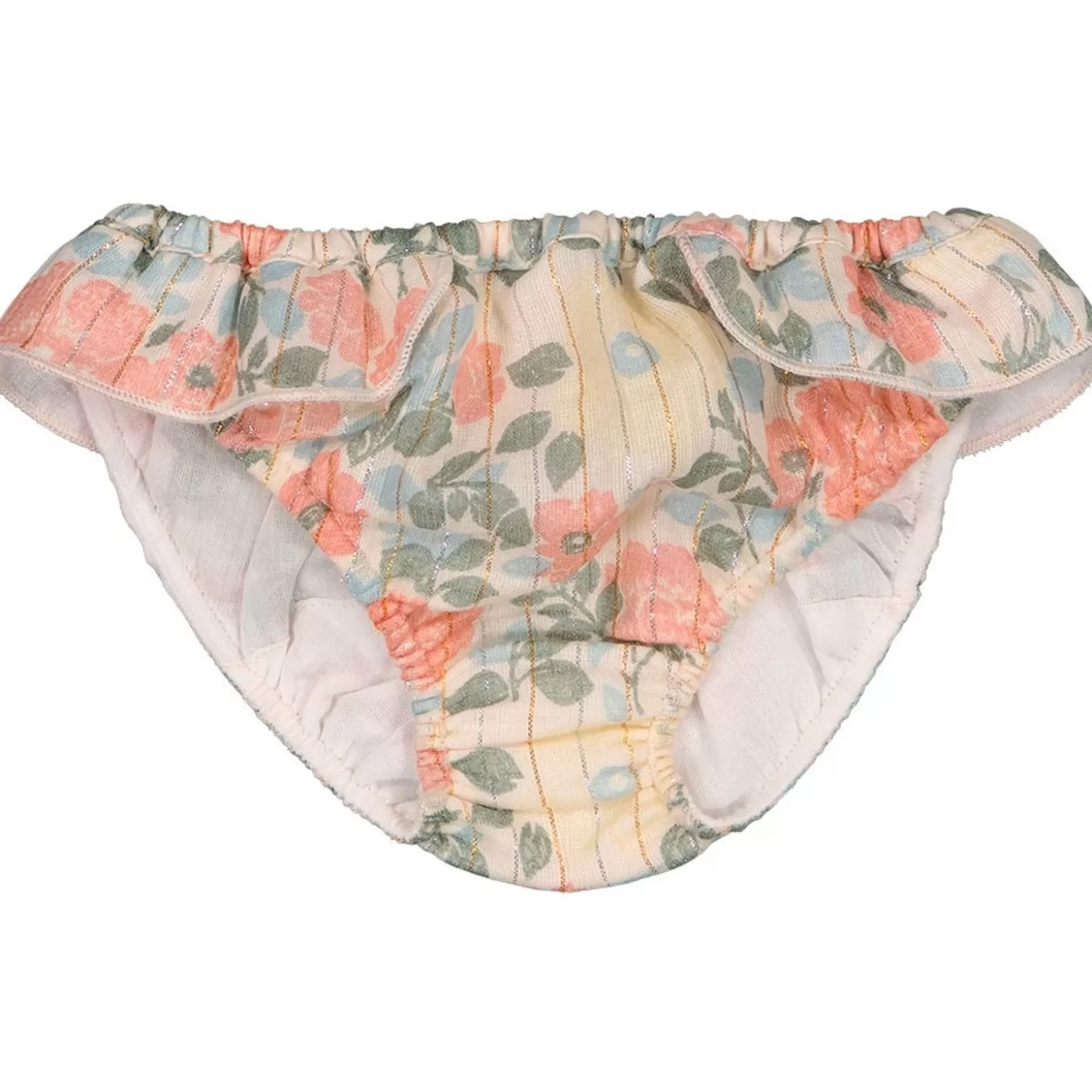 LOUIS LOUISE Swimsuit Plage Stripe Lurex Vintage Flower Fashion