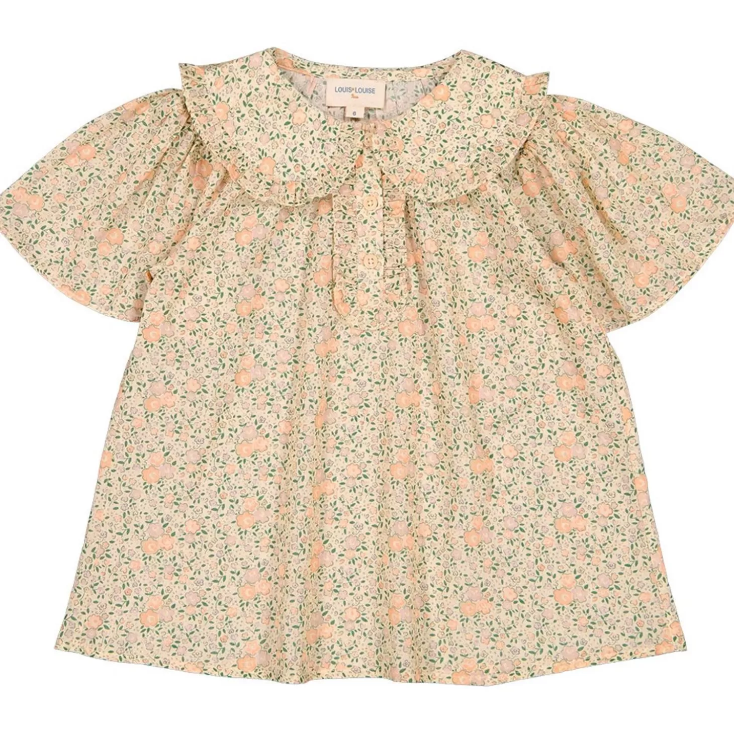 LOUIS LOUISE Tunic Indira Cotton Veil Romantic Flower Clearance