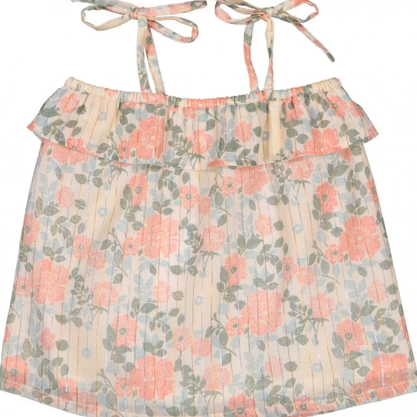 LOUIS LOUISE Tunic Parasol Stripe Lurex Vintage Flower Best